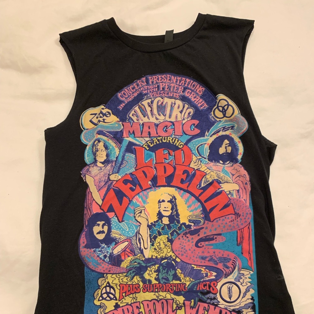 Led Zeppelin tank top with fringe bottom
